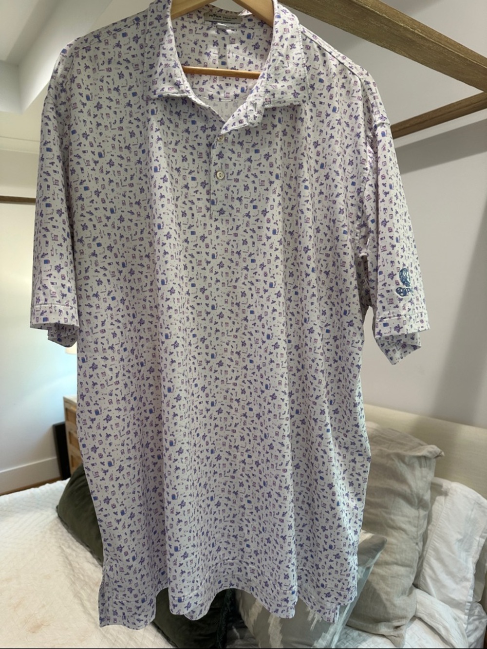 Peter Millar Lavender Micro-Print Polo